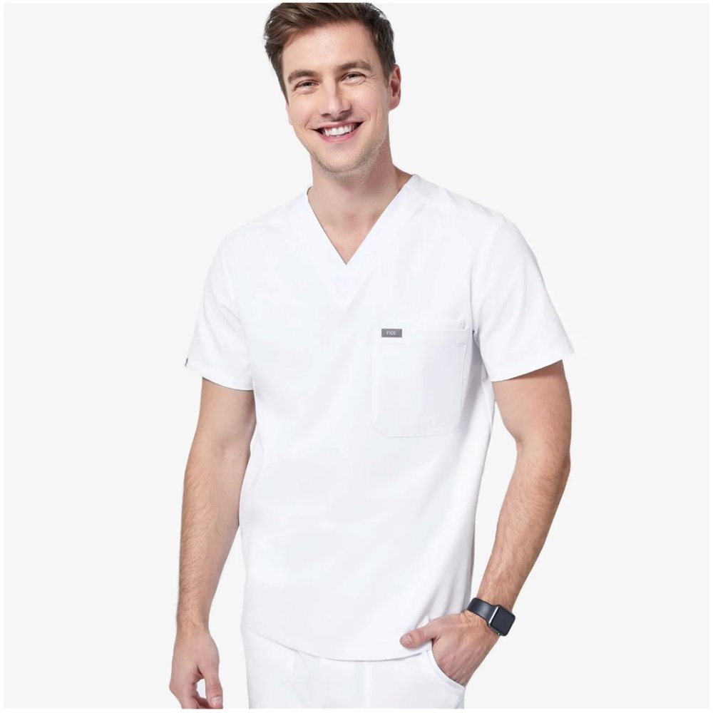 Figs Men's Leon Scrub Top Optic White NWT!